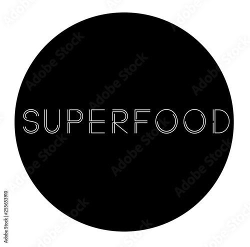 superfood label on white