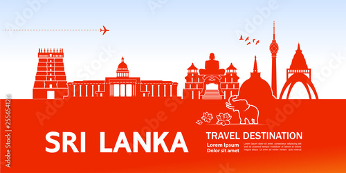 Sri Lanka travel destination vector illustration.