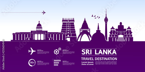 Sri Lanka travel destination vector illustration.