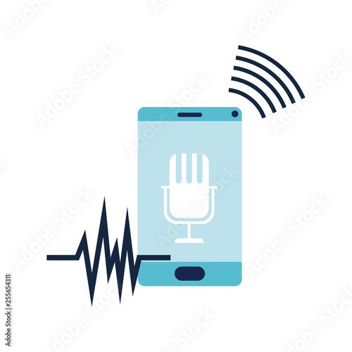 smartphone with voice assistant icon