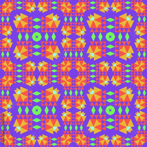 Geometric colourful with tribal look seamless pattern