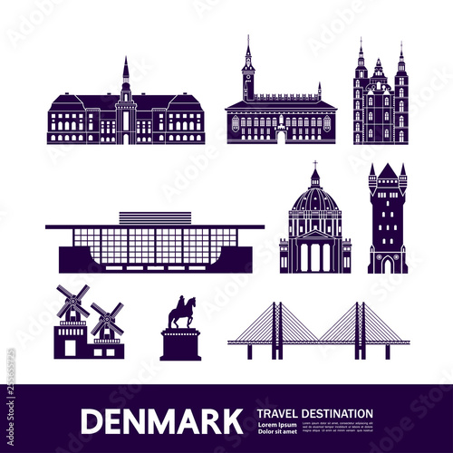 DENMARK travel destination vector illustration.