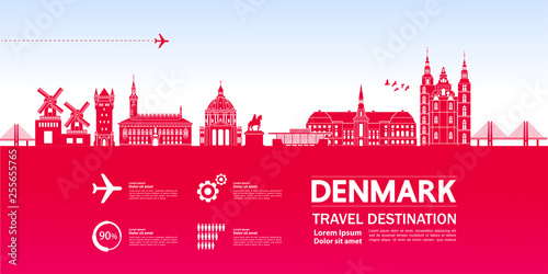 DENMARK travel destination vector illustration.