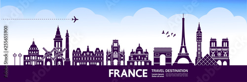 FRANCE travel destination vector illustration.