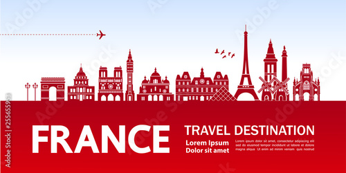 FRANCE travel destination vector illustration.