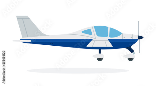 Sports monoplane vector flat material design isolated object on white background.