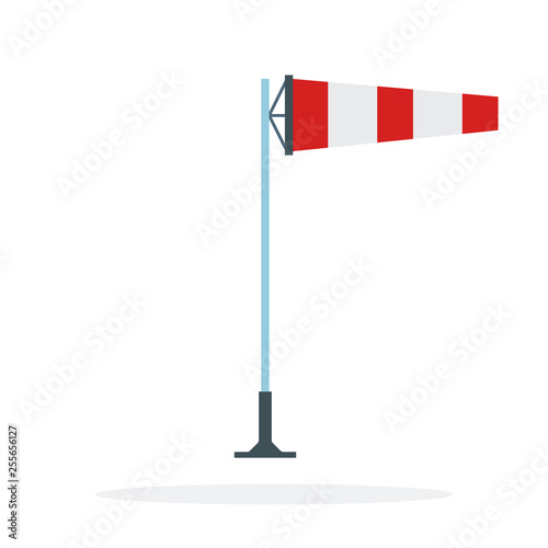 Wind cone vector flat material design isolated object on white background.