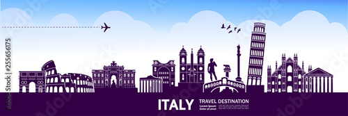 Fototapeta ITALY travel destination vector illustration.