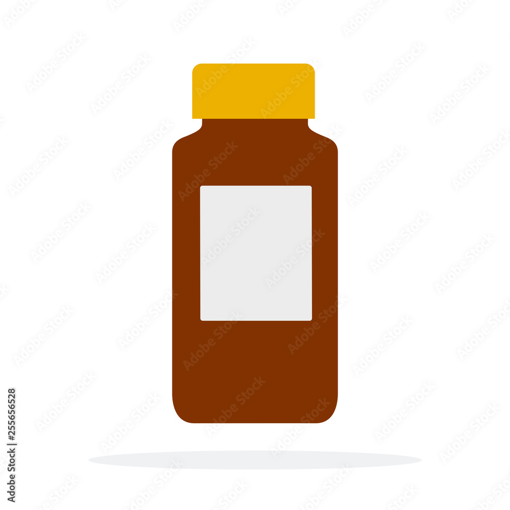 Capacity for drugs vector flat material design isolated object on white background.