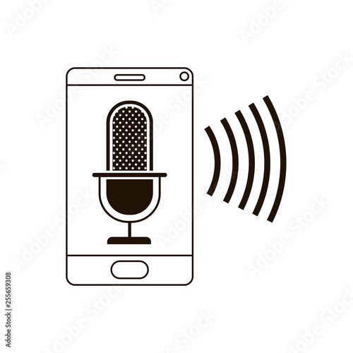 smartphone with voice assistant icon