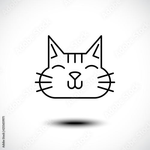Cute cat line icon. Vector ...
