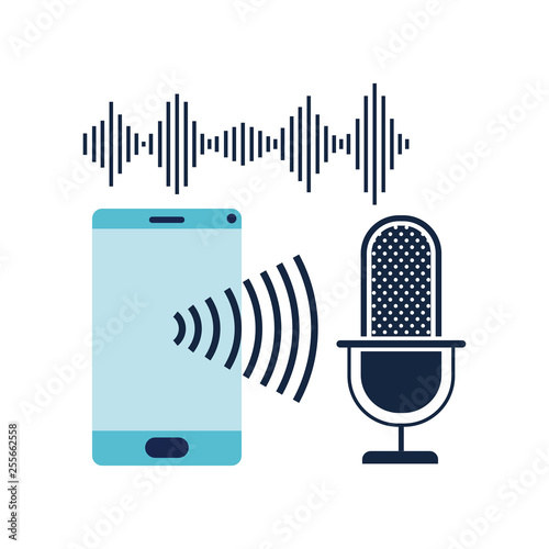 smartphone with voice assistant icon