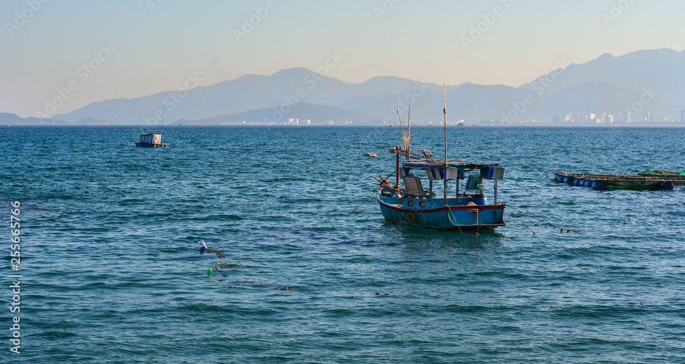 Wooden boats on Nha Trang Bay Wooden boats on Nha Trang Bay