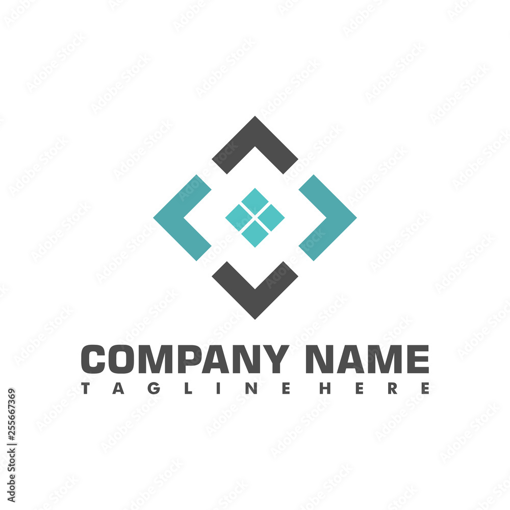 Obraz premium real estate letter C and J flat shoot architecture logo