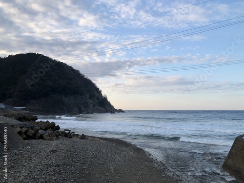 Japan Hyougo Toyooka city Takeno seaside Yodonodoumon sea cave  drone shot photo