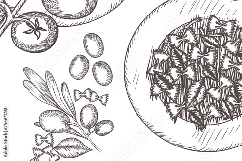 pattern of delicious italian food