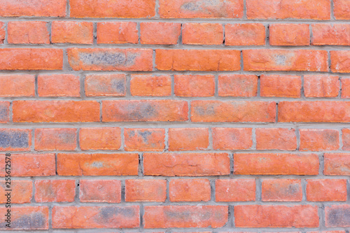 brick wall texture of red baked brick, brick Foundation