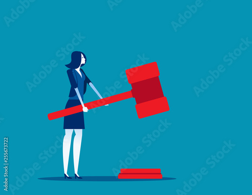 Lawyer holding judge gavel. Concept business vector, Legal verdict, Jurisdiction, Legislation.