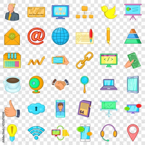Big company icons set. Cartoon style of 36 big company vector icons for web for any design