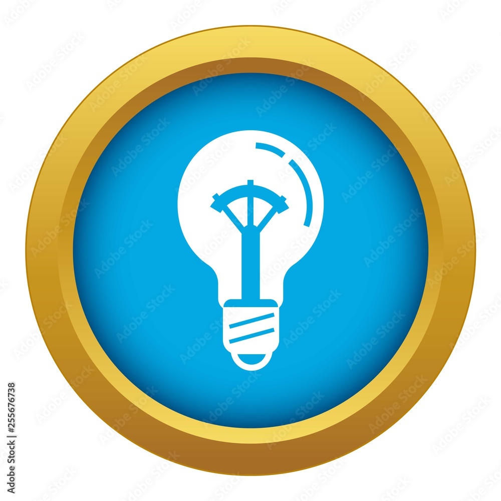 On switch bulb light icon blue vector isolated on white background for any design On switch bulb light icon blue vector isolated on white background for any design