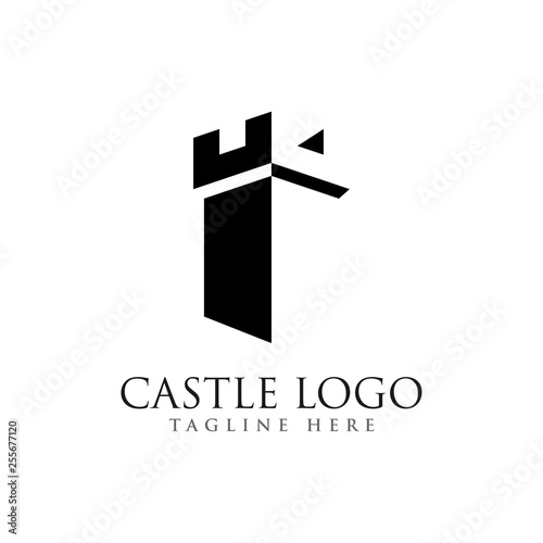 castle logo design vector