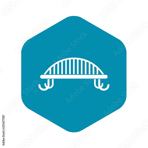 Bench with backrest icon in simple style. Seat symbol isolated vector illustration