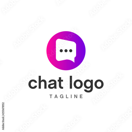 chat bubble logo design vector