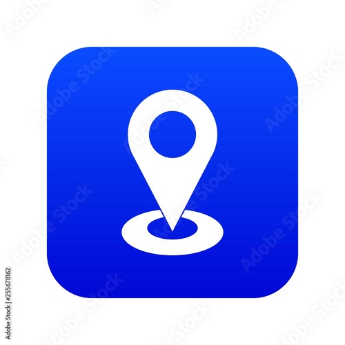 Map pointer icon digital blue for any design isolated on white vector illustration