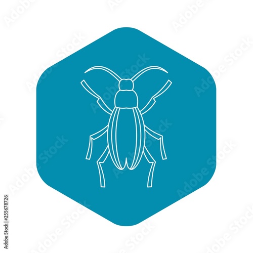 Longhorn beetle grammoptera icon. Outline illustration of longhorn beetle grammoptera vector icon for web