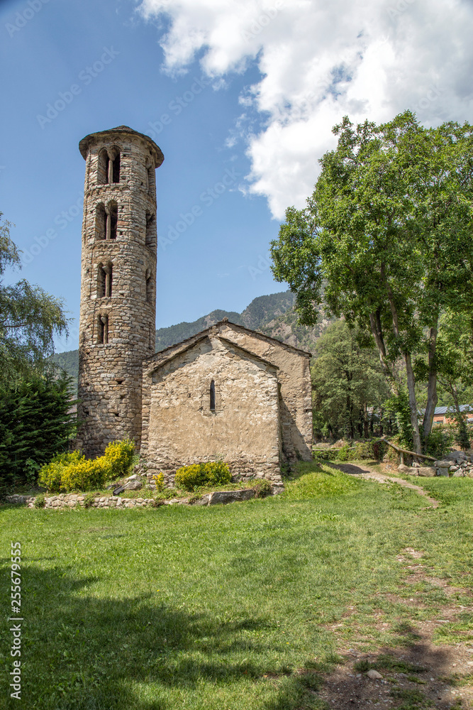Pre-romanesque church of Santa Coloma at Andorra Principality, building.
