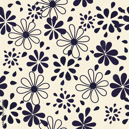 Wallpaper Mural Monochrome. Seamless pattern. Torontodigital.ca