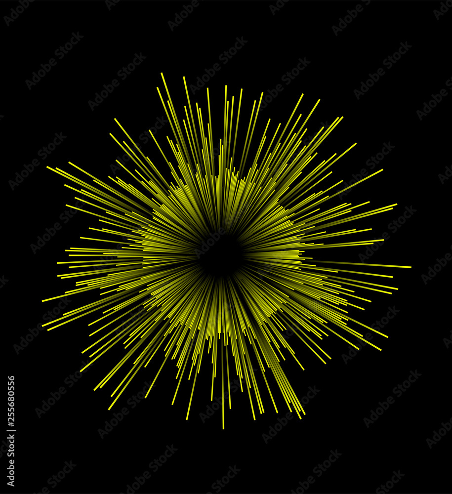 yellow firework on black background
