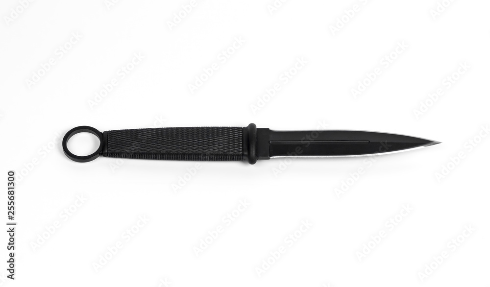Close up Tactical Combat Knife Isolated on White Background