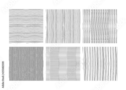 Set of hand-drawn lines pen, felt-tip pen, brush. vector black and white illustrationeamless texture 