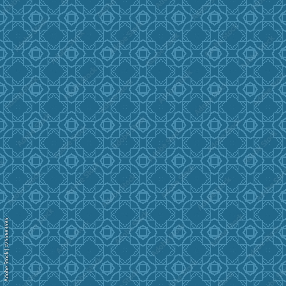 Decorative Geometric Ornament. Seamless Pattern. Vector Illustration. Tribal Ethnic Arabic, Indian, Motif. For Interior Design, Wallpaper. Blue color Decorative Geometric Ornament. Seamless Pattern. Vector Illustration. Tribal Ethnic Arabic, Indian, Motif. For Interior Design, Wallpaper. Blue color