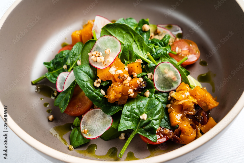 salad with spinach and roasted pumpkin salad with spinach and roasted pumpkin