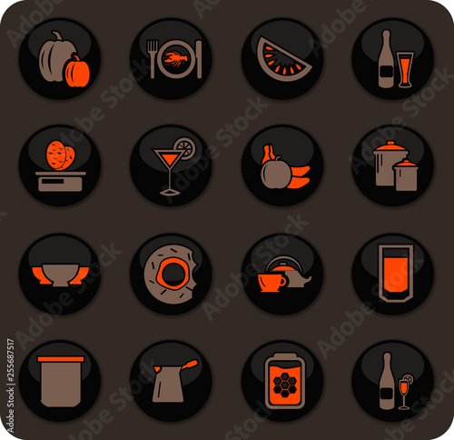 Food and kitchen icons set