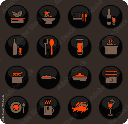 Food and kitchen icons set