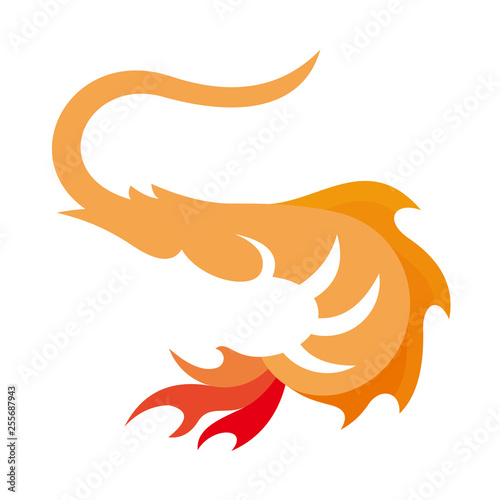 fire logo, shrimp with fire style logo design