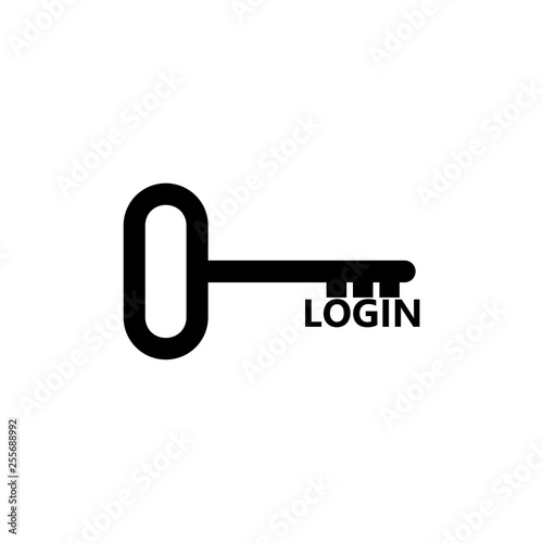 Login key isolated on white background. Login, password security concept
