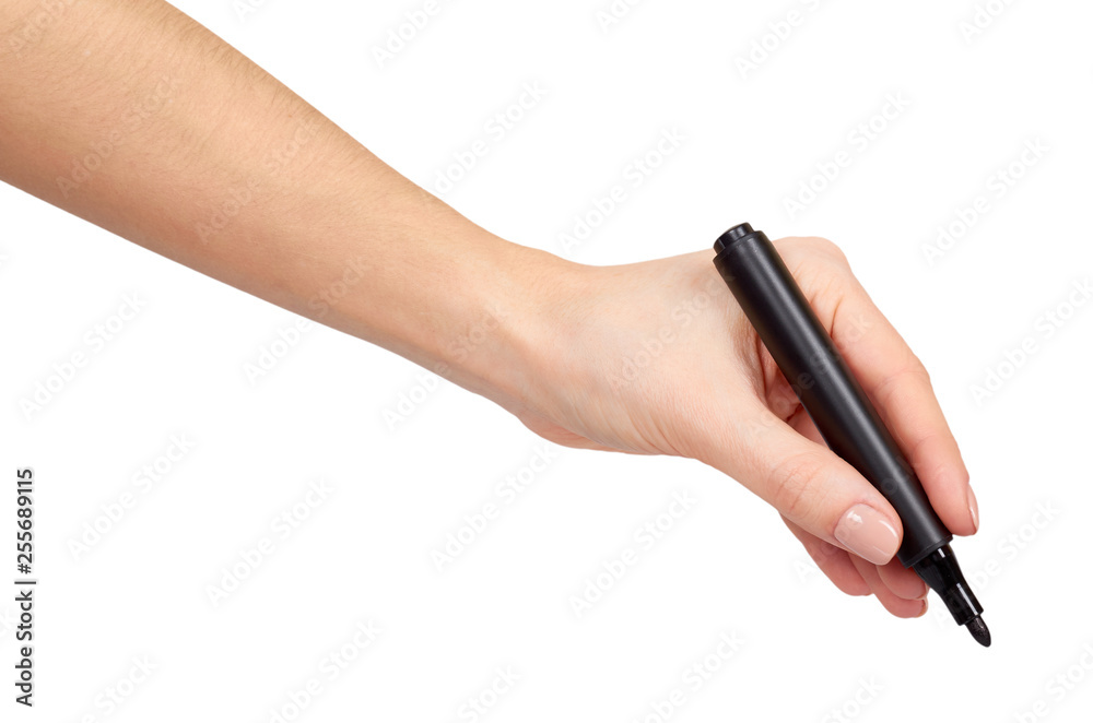 Hand with felt tip marker, drawing or writinng gesture. Hand with felt tip marker, drawing or writinng gesture.