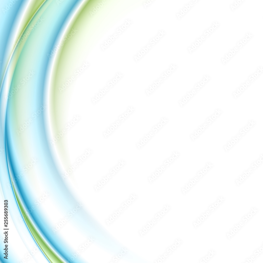 Blue green smooth liquid waves abstract background