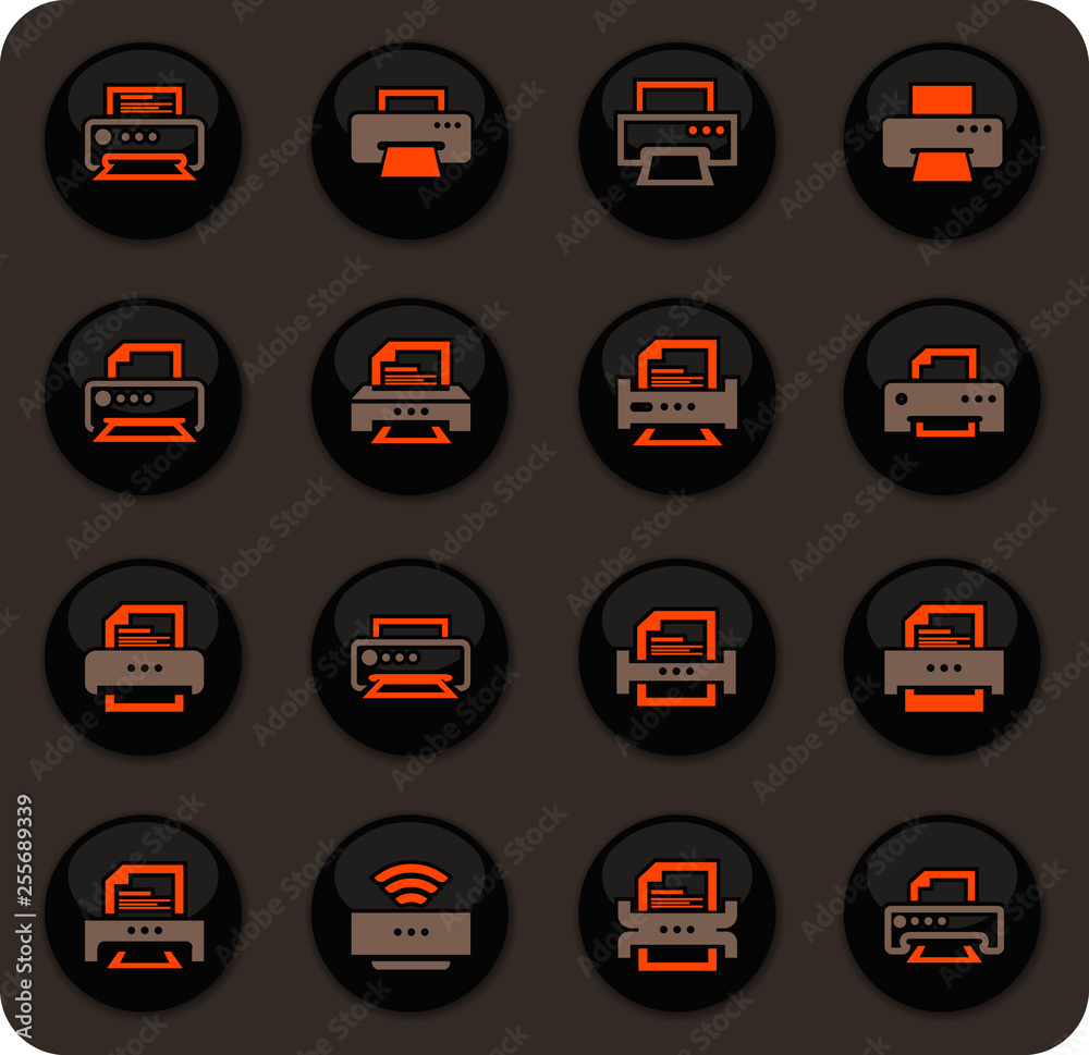 Print icons set Print icons set