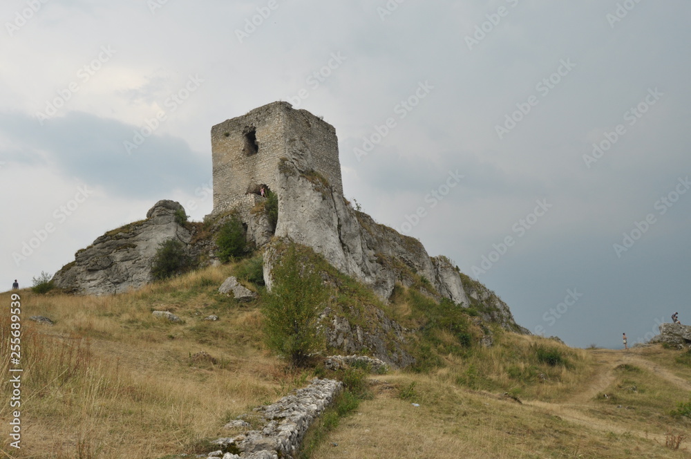 Castle in Olsztyn. Poland. Walls, towers and the ruins of the royal castle.