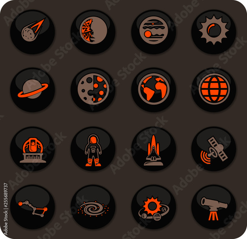 Space icons set