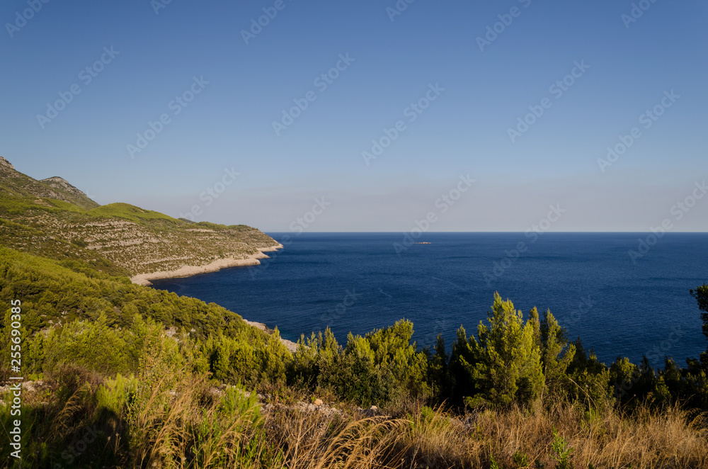 coastline in croatia, the shore of croatia's seaside during summer,  dalmatia.