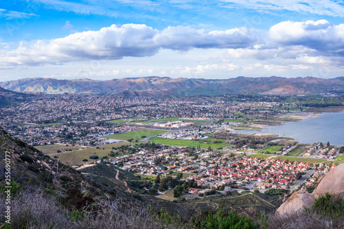 View on the city of Lake Elsinore, Southern California USA photo