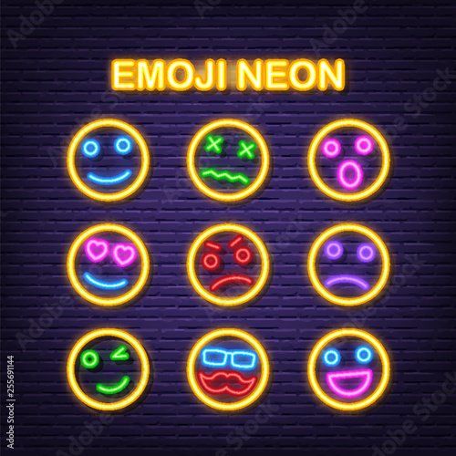emoji neon icons
