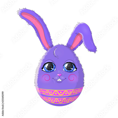 Vector illustration. Cartoon Easter Bunny isolated on white background. EPS 10