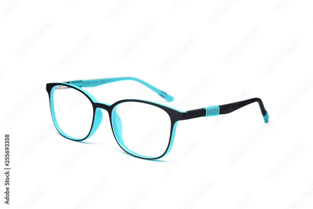 Side view plastic frame rim for children's glasses. Eyeglasses for children's vision correction. Side view plastic frame rim for children's glasses. Eyeglasses for children's vision correction.